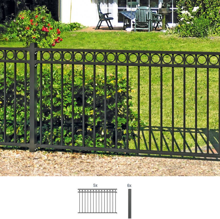 GAH Alberts Metalen hek Circle Hoogte: 100 en 120 cm totale lengte: 10 m voor plaatsing in beton (set) - Foto 3