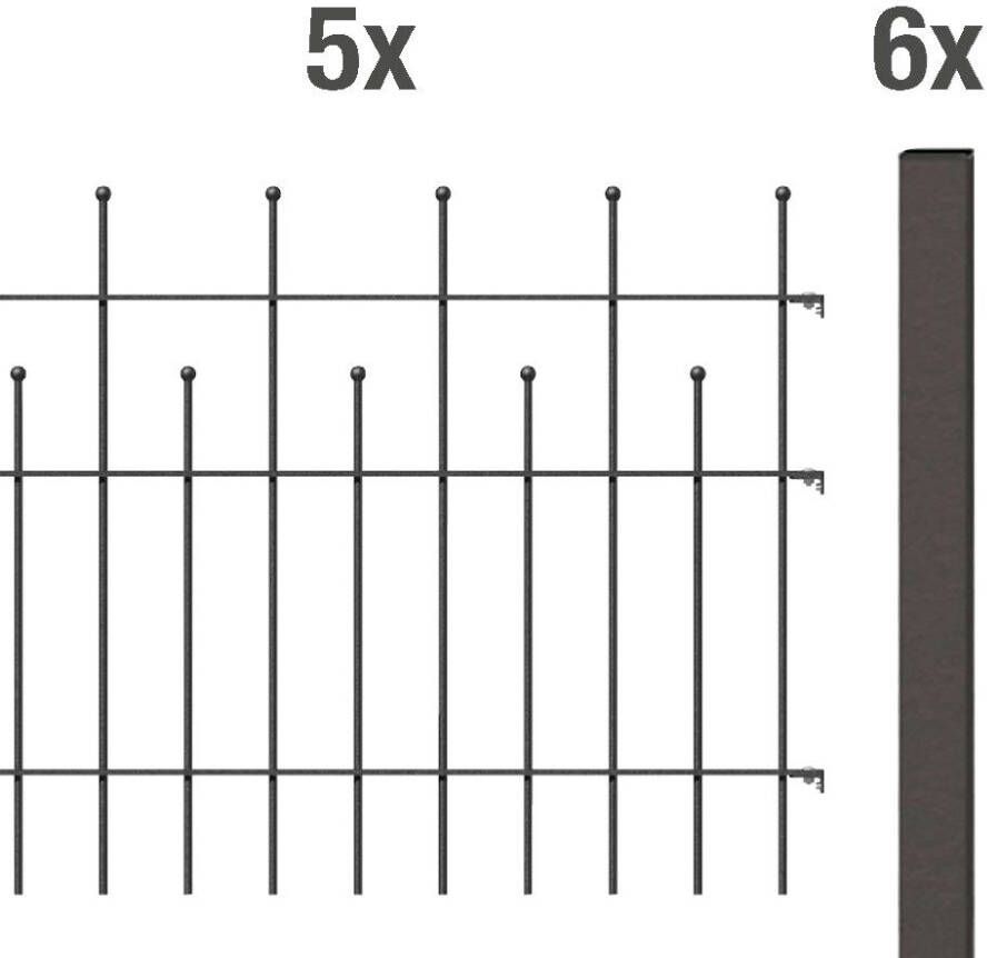 GAH Alberts Metalen hek Madrid Hoogte: 49 5 73 5 en 98 5 cm totale lengte: 10 m voor plaatsing in beton (set) - Foto 4