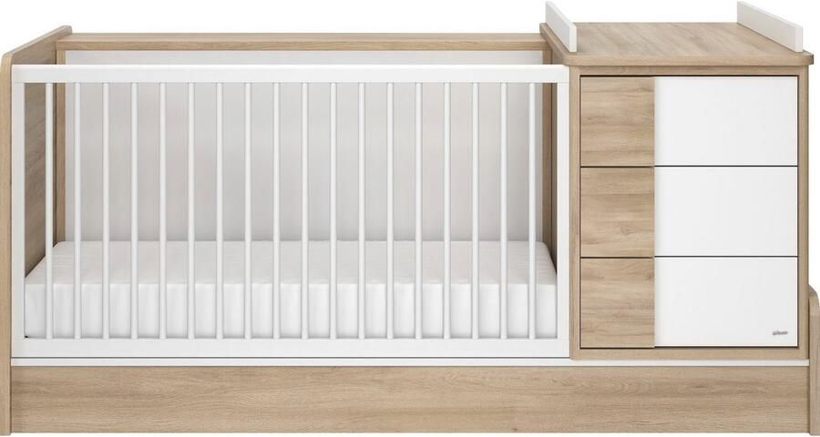 Galipette Babymeubelset Sasha bestaande uit een kledingkast bed plank ladekast bureau & opbergruimte (6-delig) - Foto 17