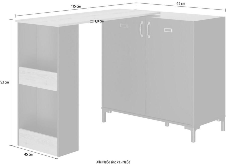 Gautier_diagone Diagone multifunctionele keukentafel barhoogte 94cm MANCHESTER zwart - Foto 7
