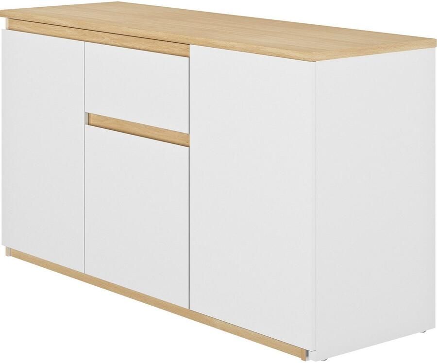 Diagone EMOB Uitschuifbaar hoekbureau Gibral 155x136cm wit eik decor Gautier Hoekbureaus Wit; Bruin Spaanplaat Hoekbureaus Op voorraad - Foto 5