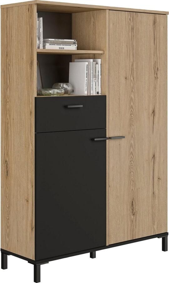 Gami Buffetkast Tando 102cm 2 deuren & 1 lade eik zwart - Foto 8