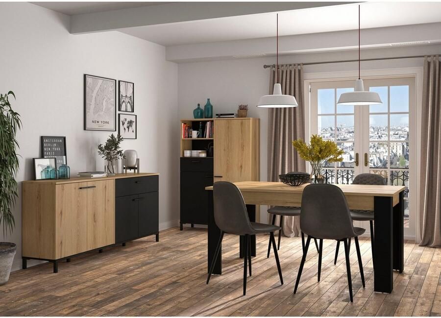 CaliCosy Table rectangulaire 4 pieds 1 allonge L200 cm TRUST - Foto 5