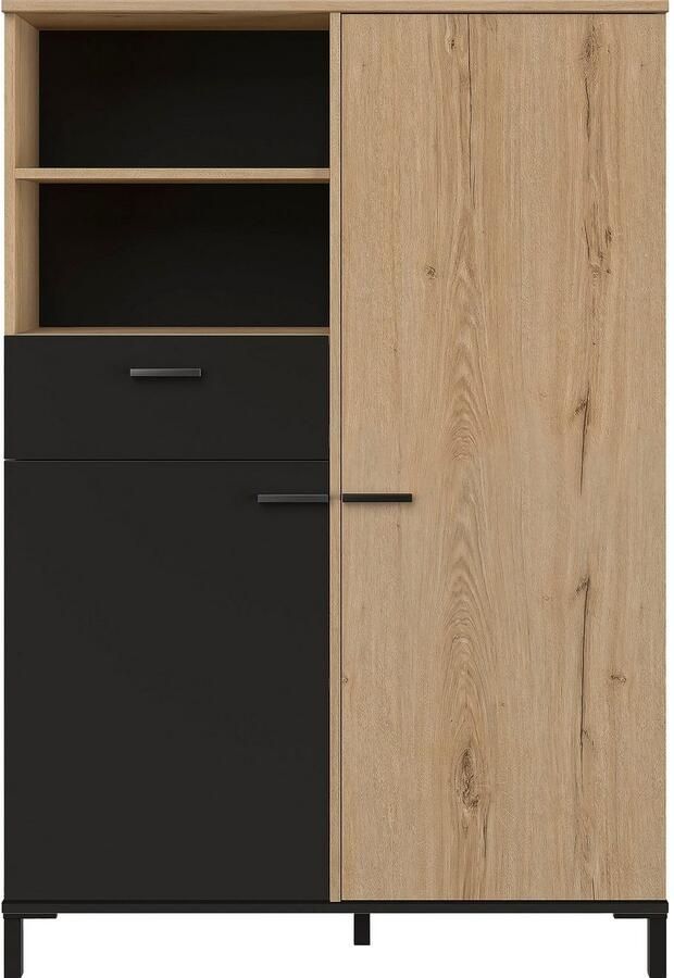 Gami Buffetkast Tando 102cm 2 deuren & 1 lade eik zwart - Foto 6
