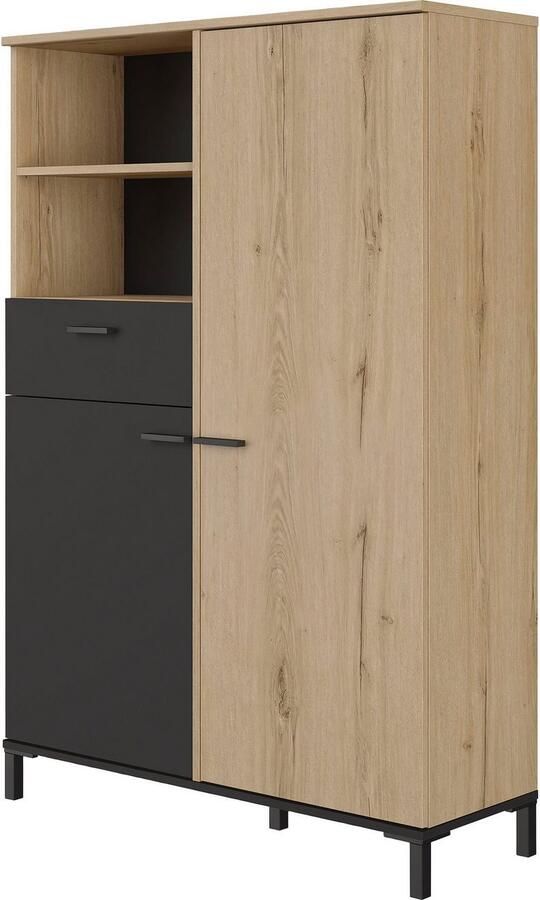 Gami Buffetkast Tando 102cm 2 deuren & 1 lade eik zwart - Foto 9