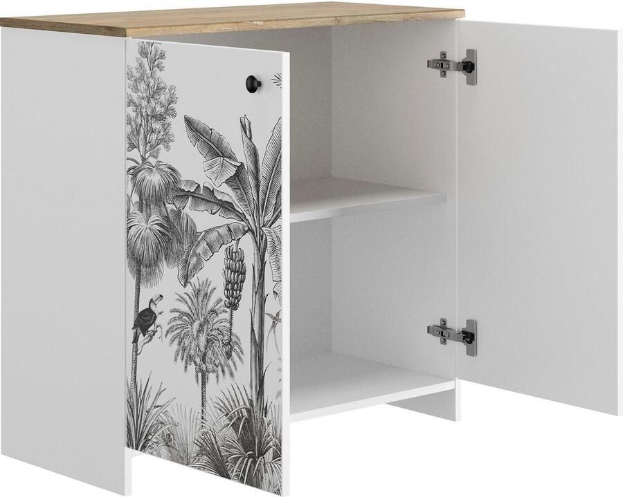 Diagone Commode Motaca 80cm 2 Deuren Wit eik Decor - Foto 5