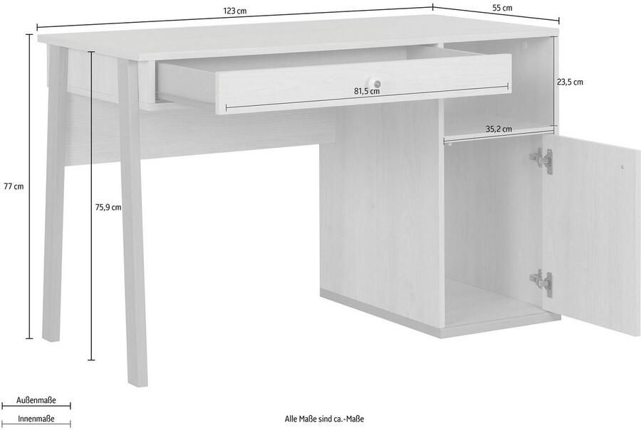 Gami Kinderbureau Alika Bureau voor tieners bureau met extra opbergruimte - Foto 6