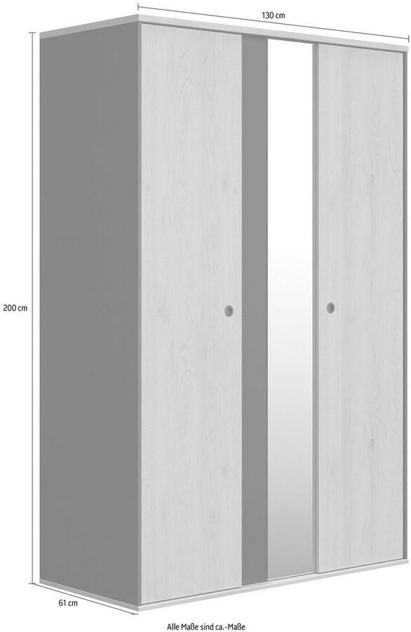 Gami Kledingkast Dean met 2 deuren en spiegel - Foto 5