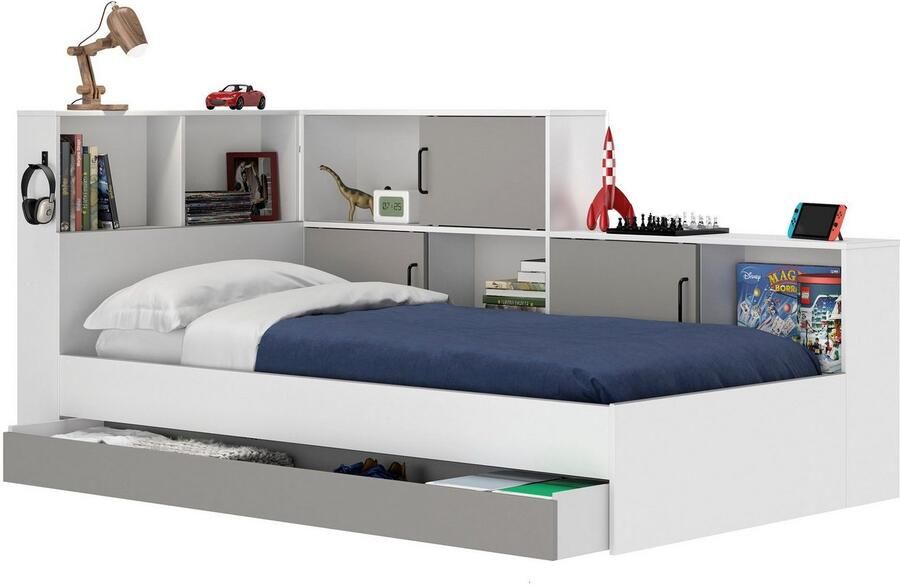 Gami Ledikant met bergruimte Erwan veel opbergruimte Made in France verschillende kleuren - Foto 4