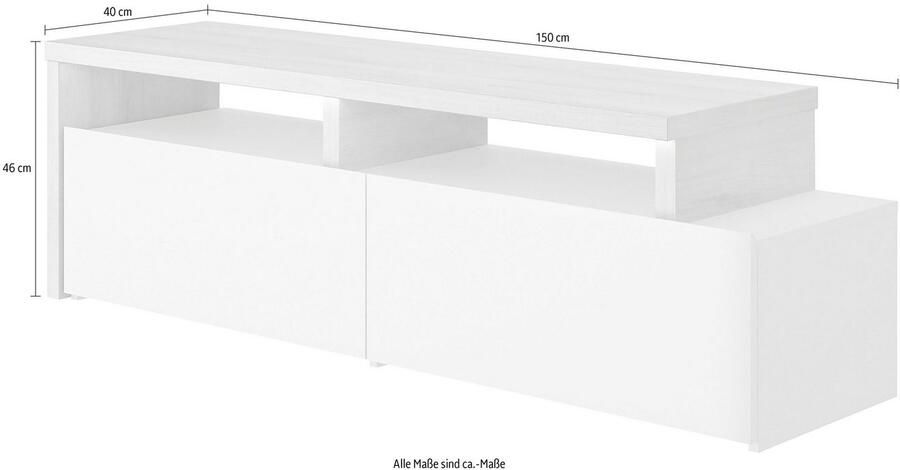 Diagone TV Meubel Tv-meubel Mikao hoek 150cm Wit; Bruin - Foto 6