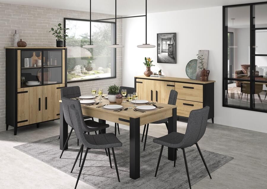 Gami Verlengbare eettafel Cork 160 x 90 x 77 cm Gold Oak-design - Foto 6