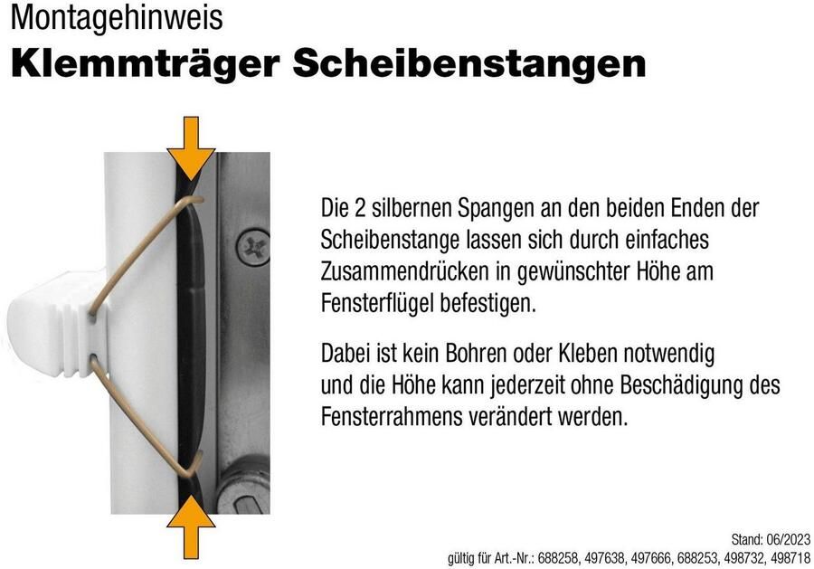 GARESA Schuifroede Ø 12 mm" Montage op het raamkozijn uittrekbaar klemfunctie zonder boren