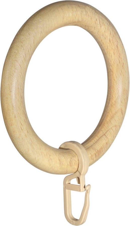 GARESA Gordijnring Houten ring met haak voor diameters tot 35 mm eenvoudige montage (20 stuks)