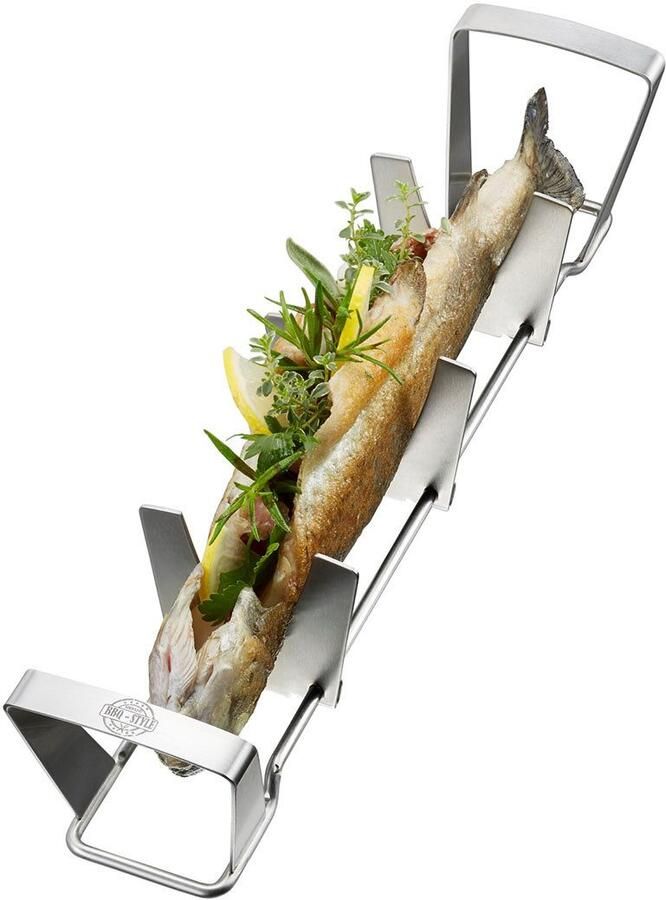 GEFU Barbecueschaal FISCHHALTER BBQ verstelbare maat gemakkelijk schoon te maken perfect voor barbecuefeesten (1 stuk) - Foto 4