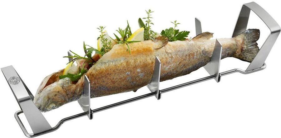 GEFU Barbecueschaal FISCHHALTER BBQ verstelbare maat gemakkelijk schoon te maken perfect voor barbecuefeesten (1 stuk) - Foto 2