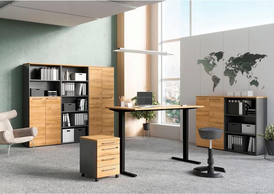 GERMANIA Archiefkast GW-Agenda multifunctionele kast afsluitbaar optioneel met 2 open vakken afmetingen 80x197 cm made in germany - Foto 7