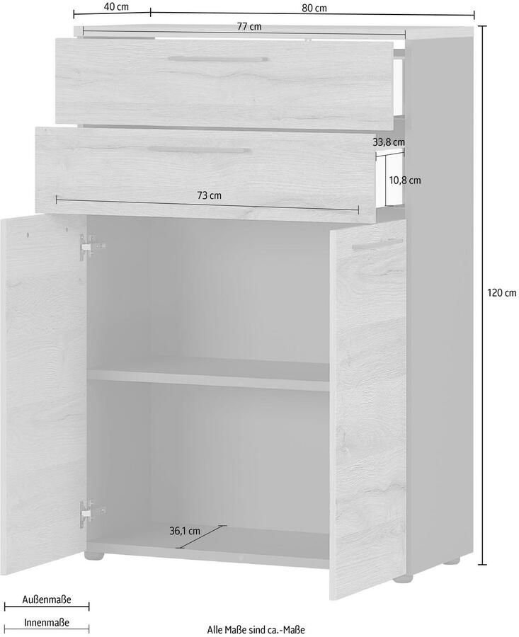 GERMANIA Archiefkast GW-Agenda opt. met lade afmetingen 80x120 cm made in germany - Foto 2