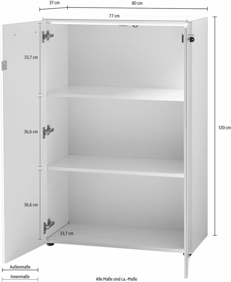 GERMANIA Archiefkast GW-Monteria Deuren met glasplaat afsluitbaar breedte 80 cm Made in Germany