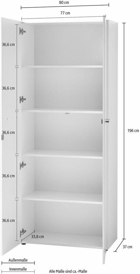 GERMANIA Archiefkast GW-Monteria Deuren met glasplaat afsluitbaar breedte 80 cm Made in Germany - Foto 3