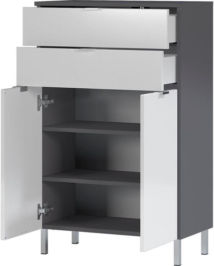 Germania Ladekast GW-Mauresa 34x60x97 cm grafietkleurig en wit - Foto 3