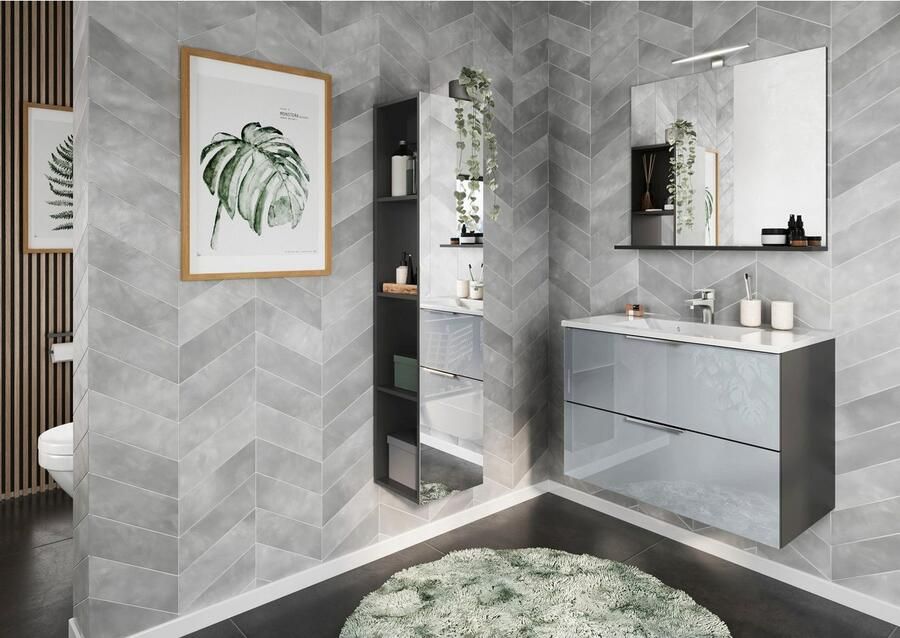 GERMANIA Badkamerrekje Kast met spiegelfront en vaste legplanken 4 vakken - Foto 4