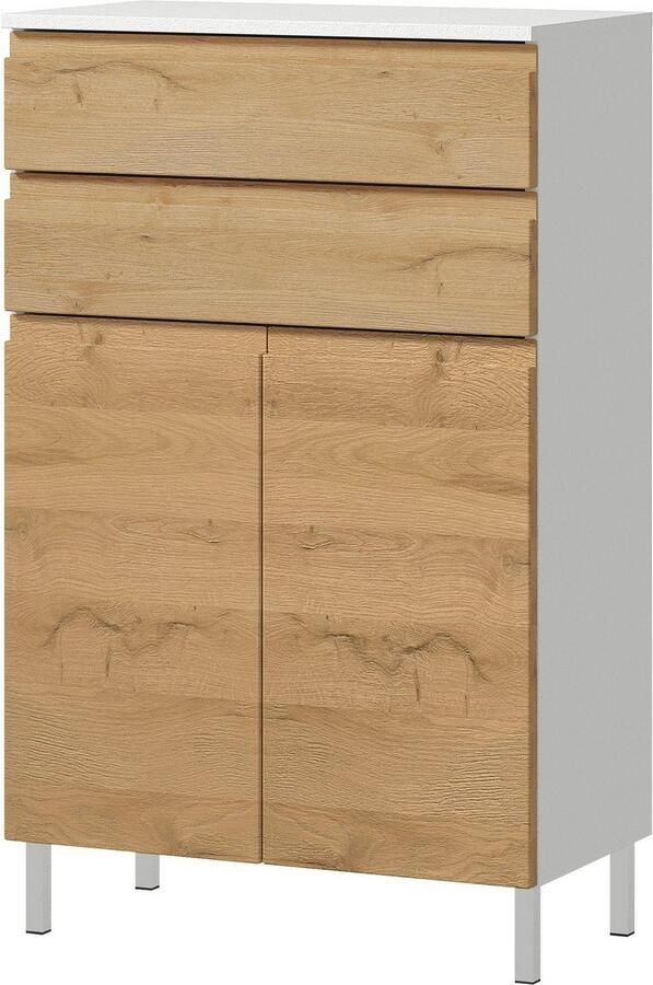 GERMANIA Badkamerserie Torrance Wastafelonderkast spiegelkast met verlichting en kast (3-delig) - Foto 10