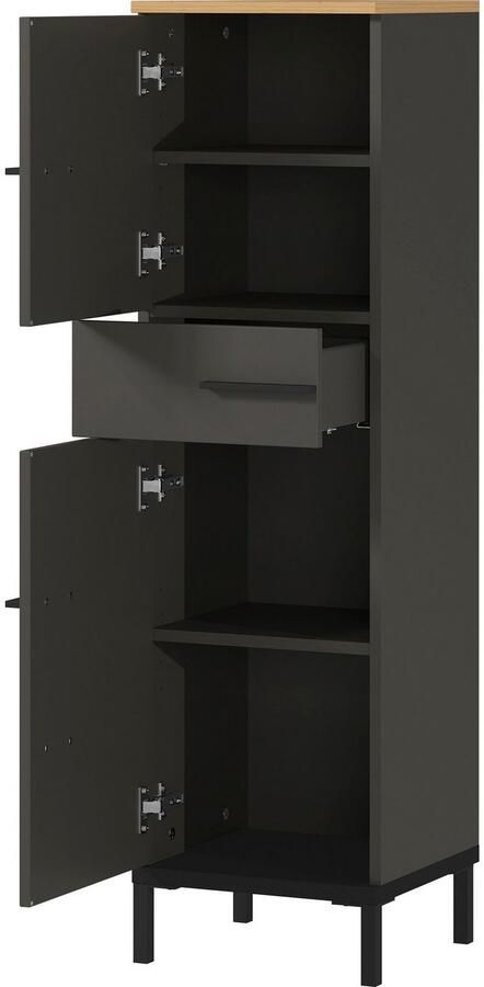 GERMANIA Halfhoge kast Yonkers Hoogwaardige ABS-randen handgrepen hoge poten van metaal deurdemping - Foto 15