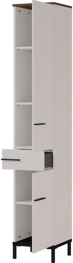 GERMANIA Badkamerserie Yonkers Set bestaand uit wastafelonderkast spiegelkast hoge kast - Foto 15