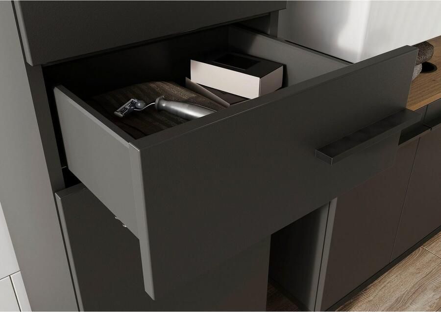 GERMANIA Halfhoge kast Yonkers Hoogwaardige ABS-randen handgrepen hoge poten van metaal deurdemping - Foto 7