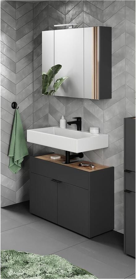 GERMANIA Badmeubelset Ameca Badset bestaande uit wastafelonderkast & spiegelkast (2 stuks) - Foto 8