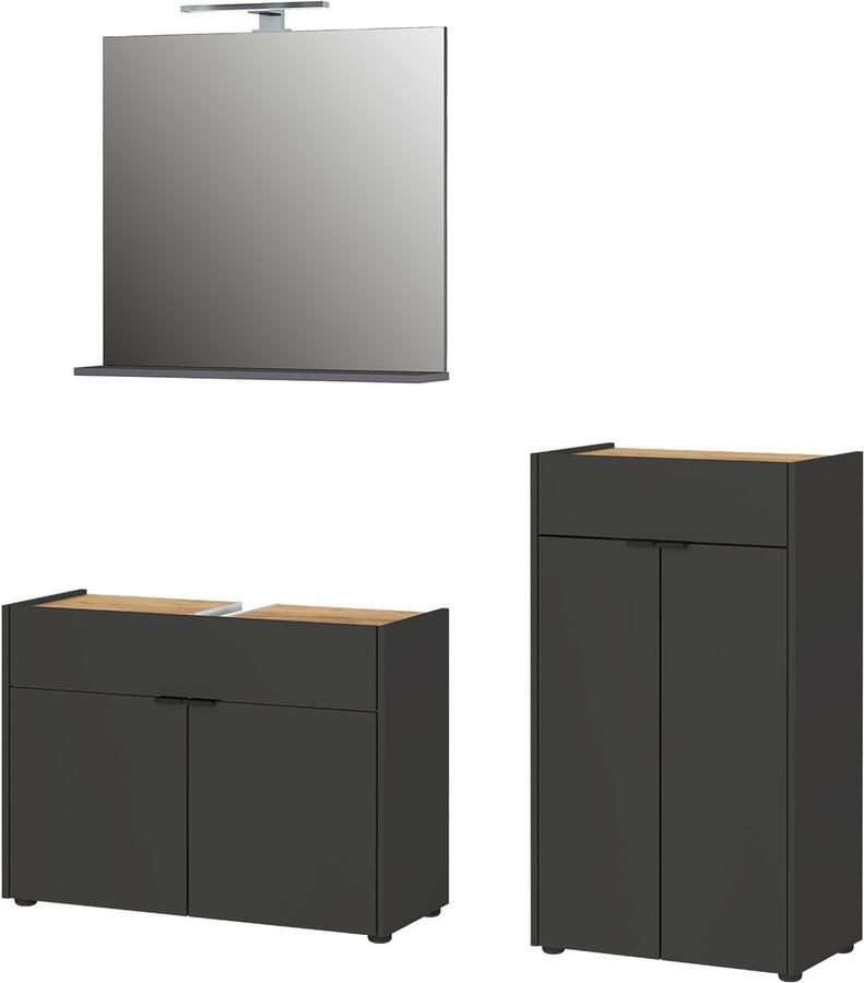 GERMANIA Badmeubelset Ameca Badset bestaande uit wastafelonderkast spiegel & commode (3 stuks) - Foto 10