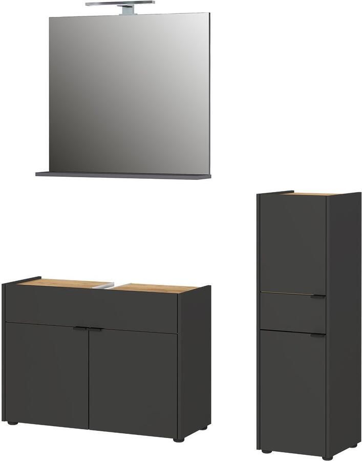 GERMANIA Badmeubelset Ameca Badset bestaande uit wastafelonderkast spiegel & kast (3 stuks) - Foto 11