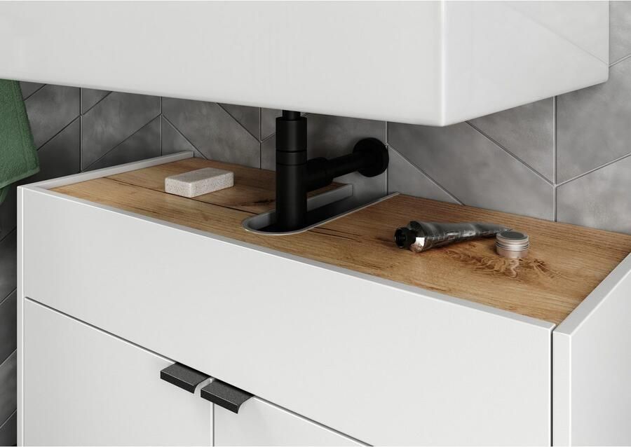 GERMANIA Badmeubelset Ameca Badset: wastafelonderkast spiegelkast commode & kast (4 stuks) - Foto 9