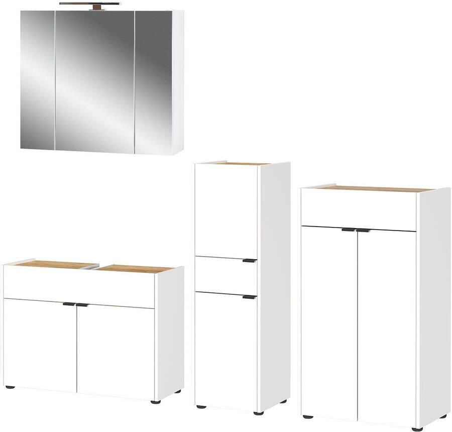 GERMANIA Badmeubelset Ameca Badset: wastafelonderkast spiegelkast commode & kast (4 stuks) - Foto 15