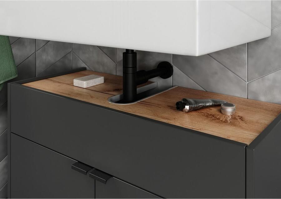 GERMANIA Badmeubelset Ameca Badset: wastafelonderkast spiegelkast commode & kast (4 stuks) - Foto 9