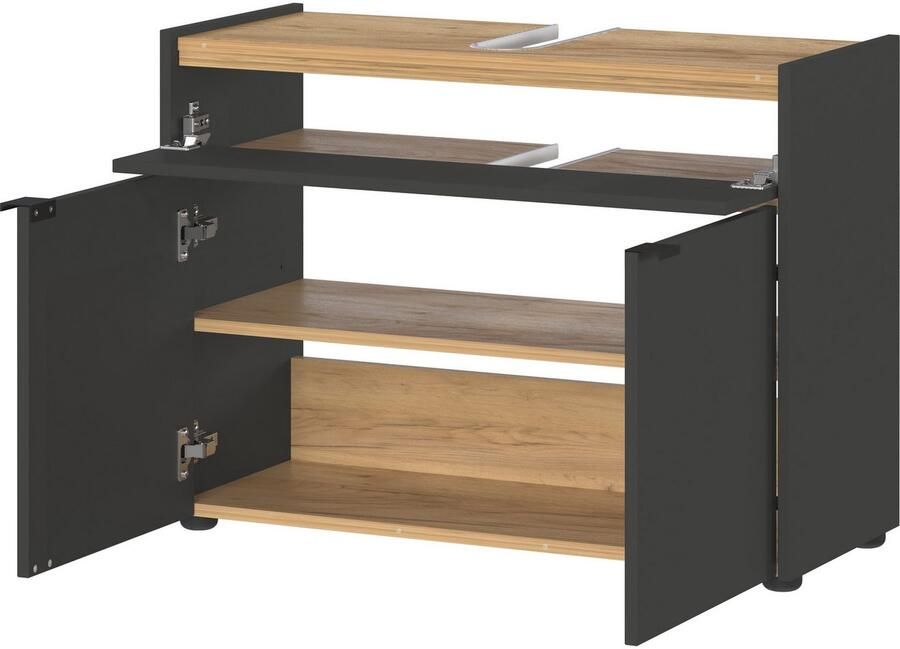 GERMANIA Badmeubelset Ameca Badset: wastafelonderkast spiegelkast commode & kast (4 stuks) - Foto 7