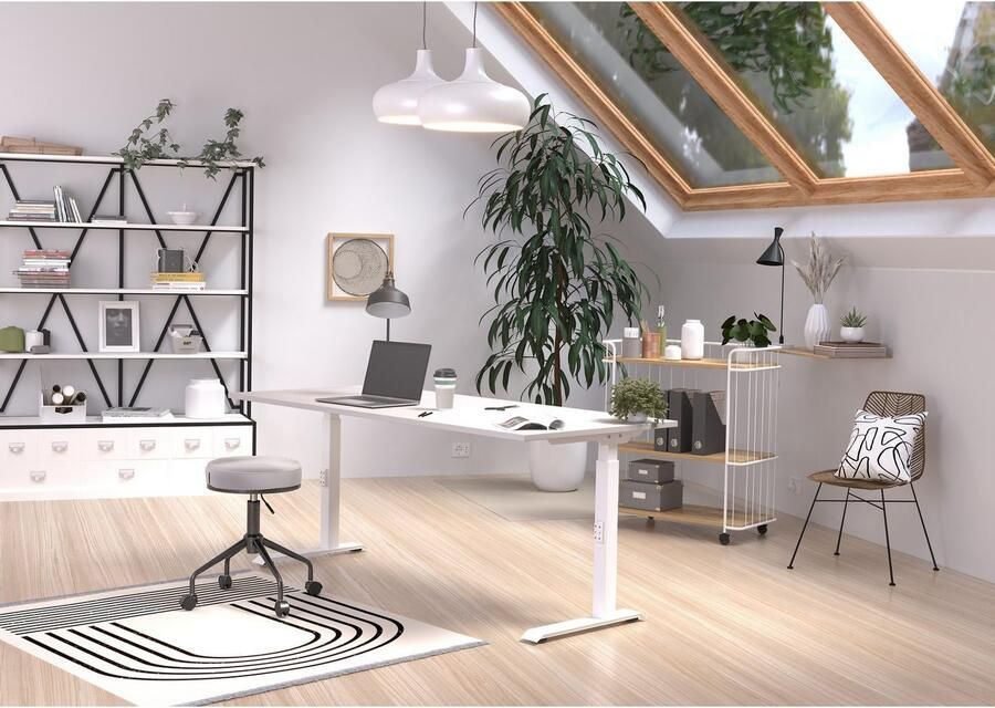 Germania EMOB Zit-stabureau Hermoso 180 x 80 x 120 cm Elektrisch verstelbaar Antraciet Zit-stabureaus Antraciet Spaanplaat Zit-stabureaus Op voorraad - Foto 4