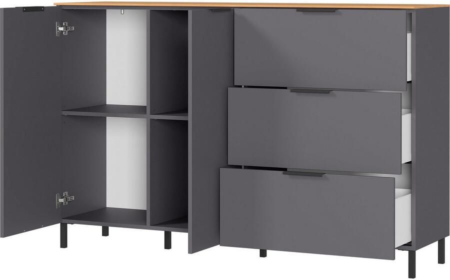 Germania California 151 cm Dressoir Grafiet Eiken - Foto 7