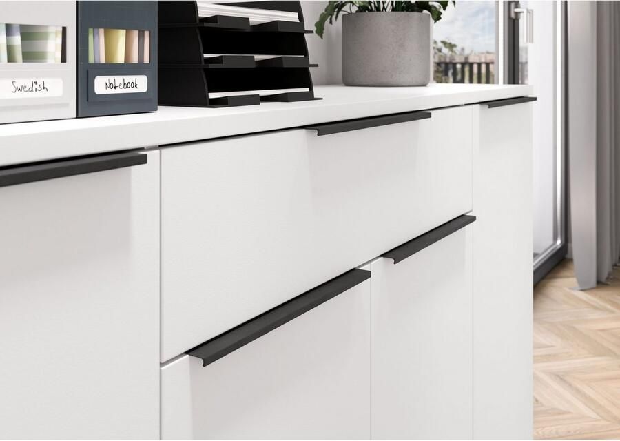 GERMANIA Dressoir Milaan Dressoir met een lade en 4 deuren in grafiet & wit beschikbaar - Foto 3