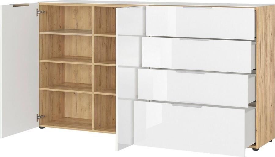 GERMANIA Dressoir OAKLAND in 2 breedten fronten en bovenblad met glas-inlay - Foto 5