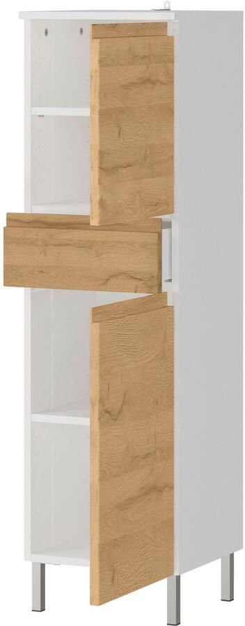 GERMANIA Halfhoge kast Torrance met verstelbare planken en poten van metaal greeploos design - Foto 4