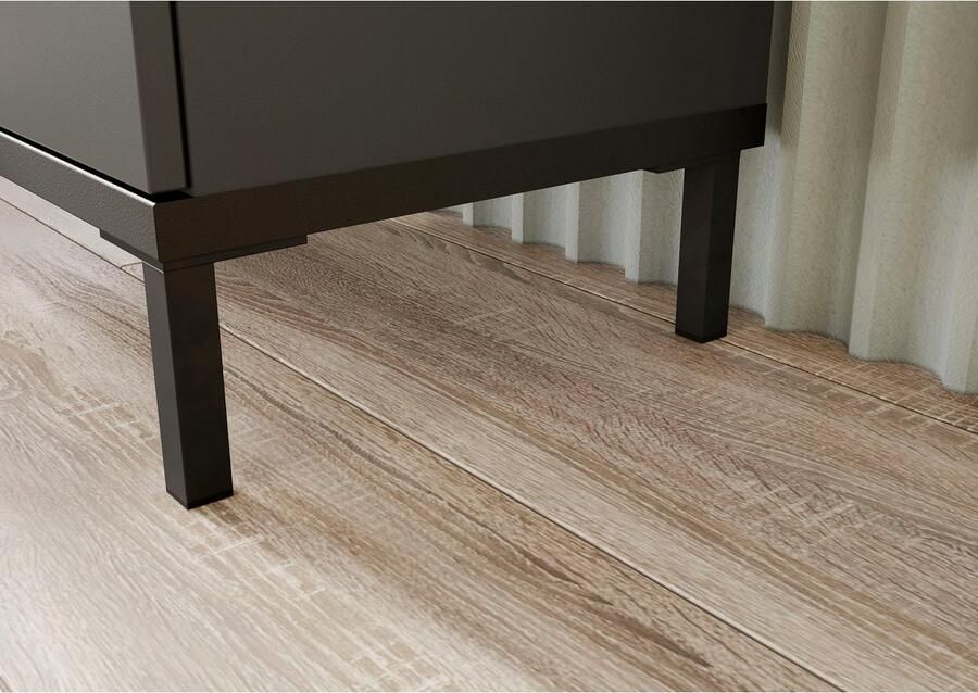 GERMANIA Halfhoge kast Yonkers Hoogwaardige ABS-randen handgrepen hoge poten van metaal deurdemping - Foto 6