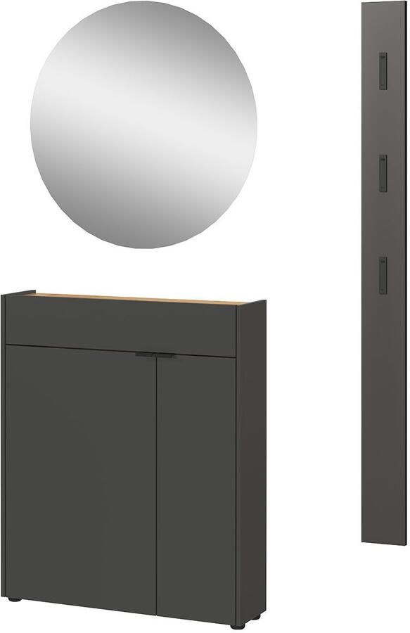 GERMANIA Halmeubelset Ameca Garderobe-set bestaande uit multifunctionele kast en spiegel - Foto 7