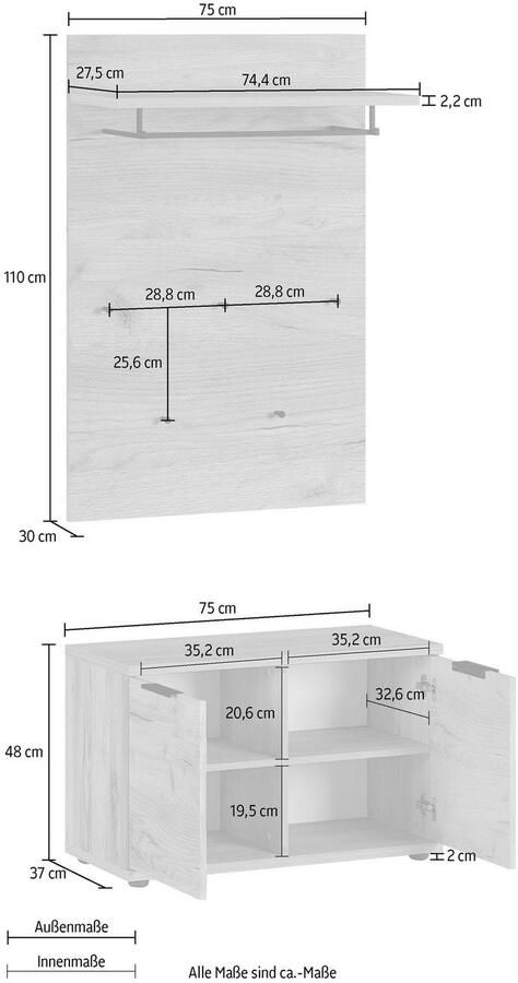 Home24 Garderobeset Fremont III(2 delig ) Germania - Foto 6