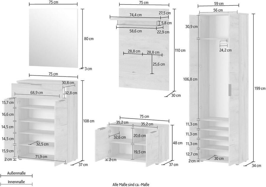 Home24 Garderobeset Fremont I(5 delig ) Germania - Foto 8