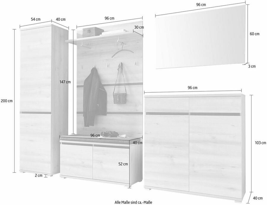 GERMANIA Halmeubelset Lissabon greeploze optiek (set 6-delig) - Foto 3