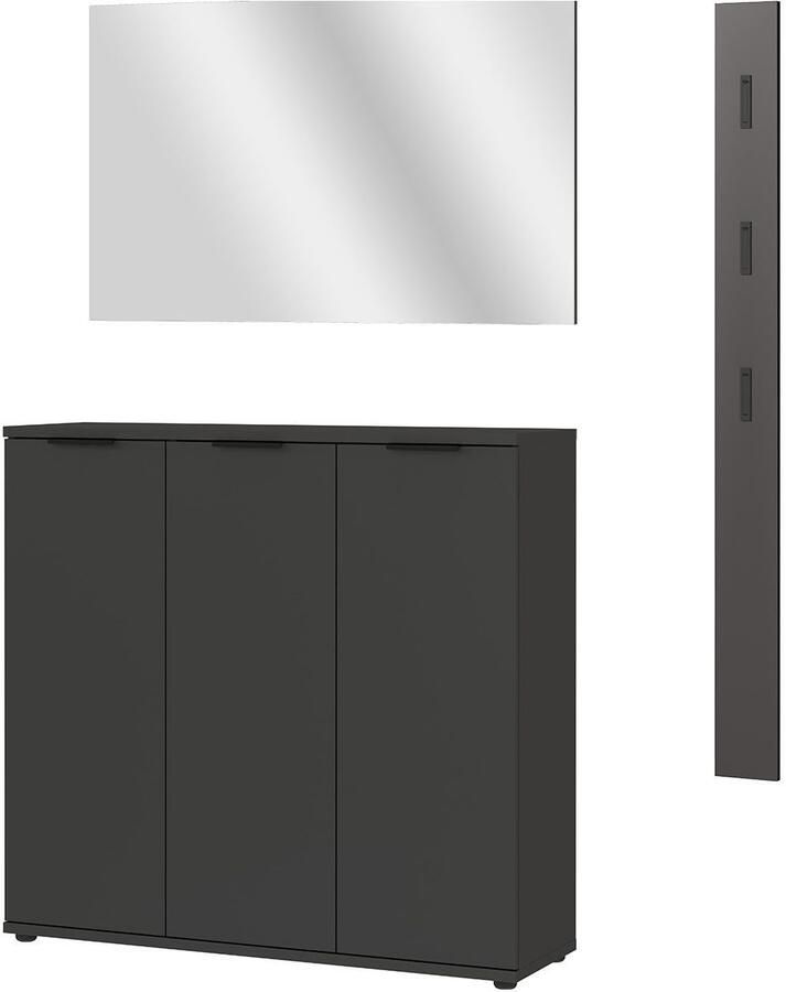 GERMANIA Halmeubelset Stanton Garderobe-set bestaande uit 1 schoenenkast 1 spiegel en 1 paneel (3-delig) - Foto 11