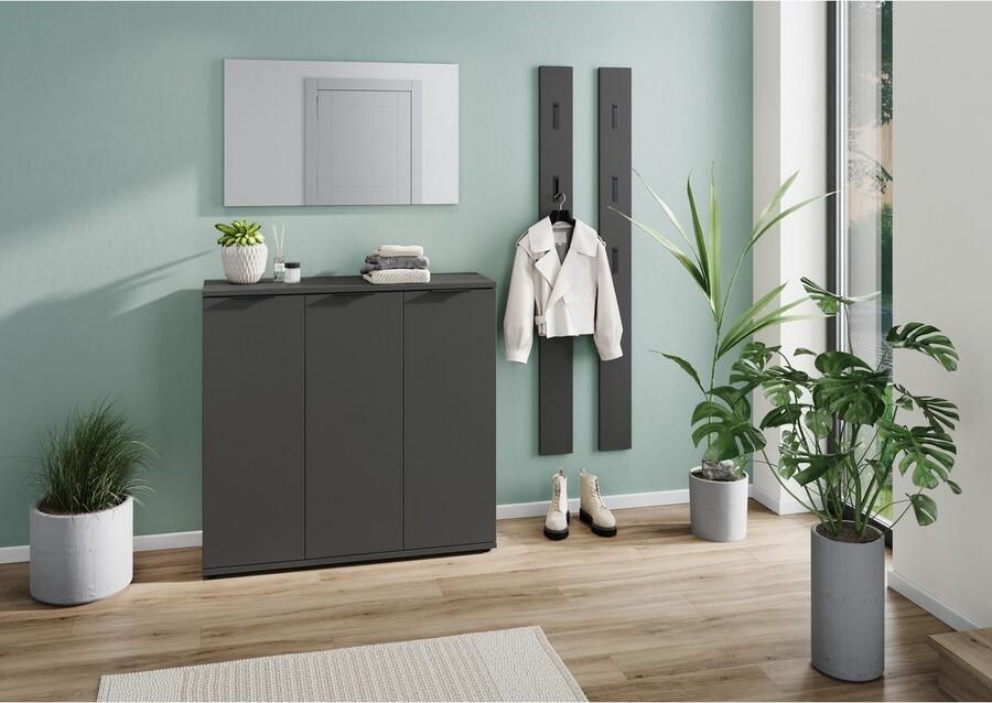 GERMANIA Halmeubelset Stanton Garderobe-set bestaande uit 1 schoenenkast 1 spiegel en 1 paneel (3-delig) - Foto 6