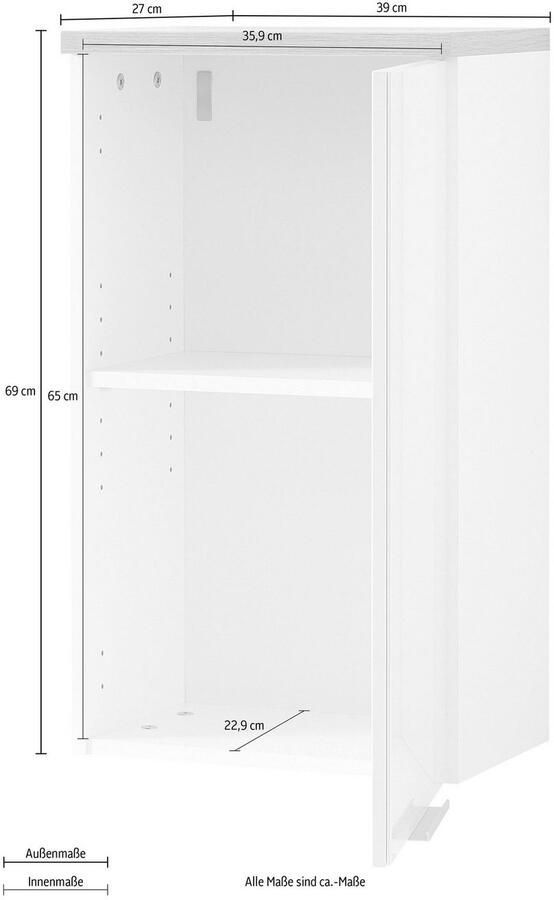 Germania Badkamerwandkast GW-Pescara wit Navarra eikenkleurig - Foto 4