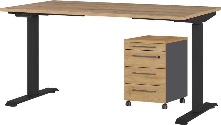 GERMANIA Kantoormeubelset Agenda Set bestaande uit in hoogte verstelbaar bureau en rolcontainer (2-delig) - Foto 9